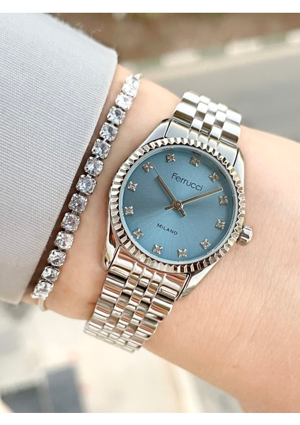 Mini Rolex Kasa Kadın Kol Saati ve Bileklik