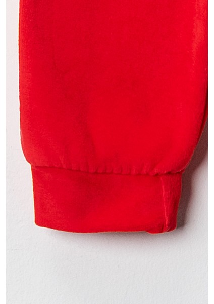 Baby Kız Bebek 3-6-9 Ay Tavşan Baskılı Kadife Kumaş Kendi Kumaşından Manşetli 2'li Alt-Üst Takım indirimleri