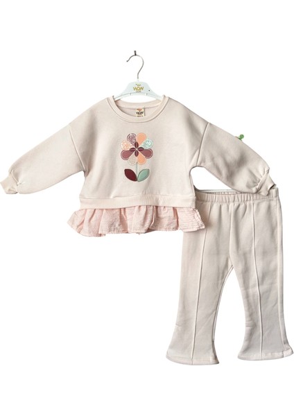 Kız Bebek Kışlık Müslin Detaylı Çiçek Nakışlı Takım modelleri