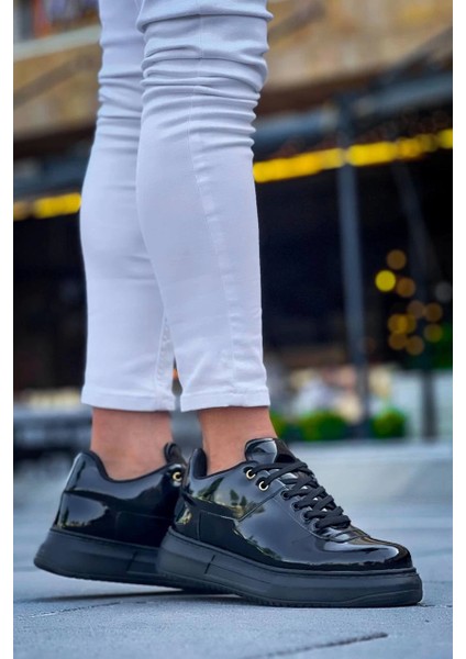 ZRN-X20 Premium Yüksek Taban Siyah Rugan Günlük Erkek Sneaker fiyatları