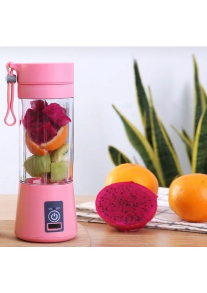 Pembe Taşınabilir Mini Şarjlı Blender, Meyve Suyu ve Smoothie Için Mükemmel Seçim
