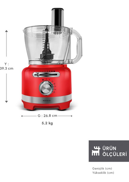 Retro Tasarımlı 1000W Çok Fonksiyonlu Mutfak Robotu, Şık ve Güçlü Performans Sağlar fiyatları