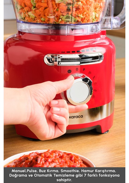 Retro Tasarımlı 1000W Çok Fonksiyonlu Mutfak Robotu, Şık ve Güçlü Performans Sağlar fırsatları