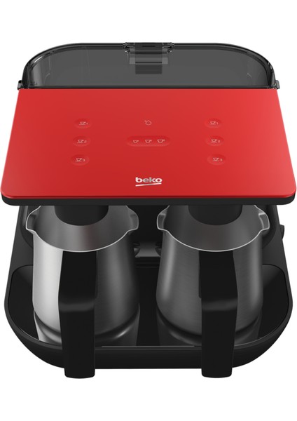 Kırmızı ve Siyah Türk Kahve Makinesi, Şık ve Pratik Kullanım Için Ideal