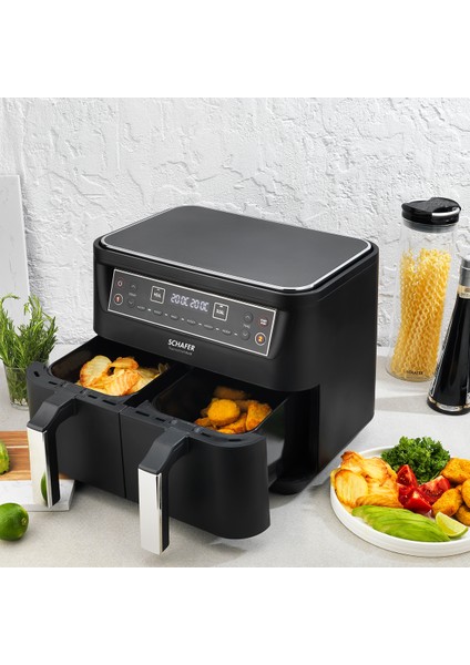 Dijital Airfryer Sıcak Hava Fritözü, Siyah, Sağlıklı ve Pratik Pişirme fırsatları