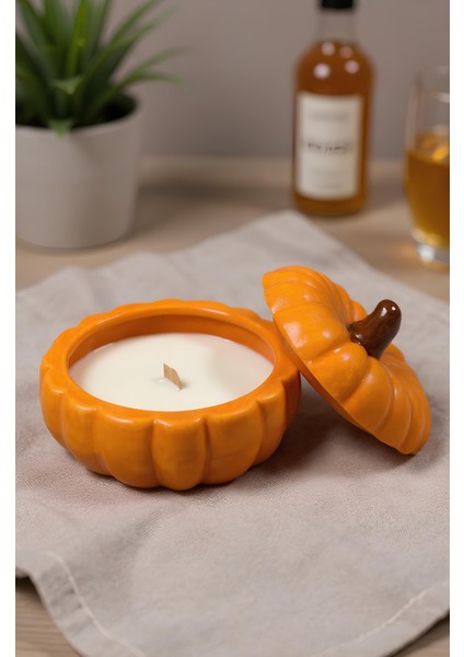 Turuncu Küçük Kabak 330ML - Mum - Hindistan Cevizi Esanslı - %100 Soya Wax