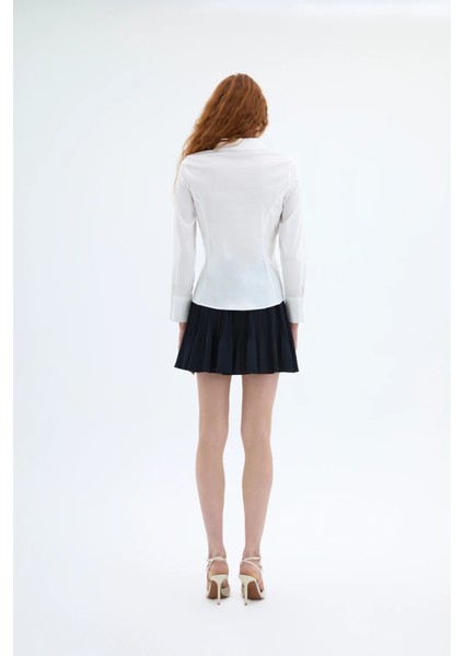 Kadın Belden Oturmalı Basic Gömlek fırsatları