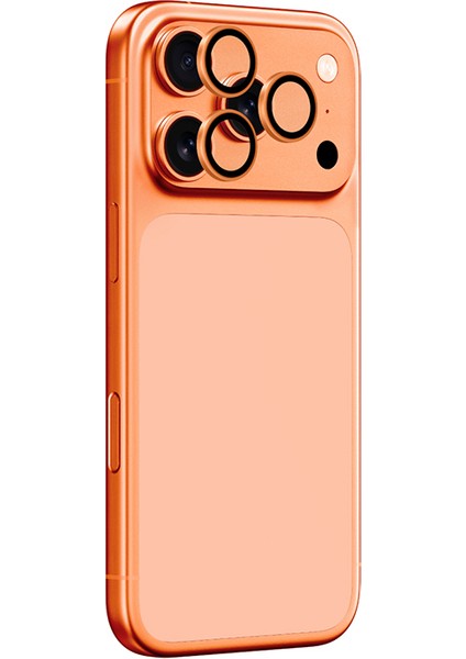 iPhone 17 Pro Uyumlu Amazingthing Anti Reflective Kamera Lens Koruyucu Uygulama Aparatlı Turuncu