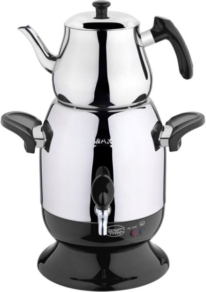 K-623 Marmaris Sade Elektrikli Çelik Semaver Siyah Çaycı