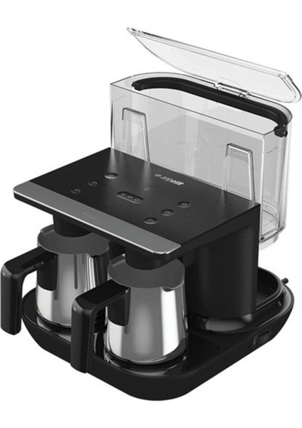 Çelik Ikili Türk Kahve Makinesi Siyah, Şık ve Kullanışlı Kahve Cihazı