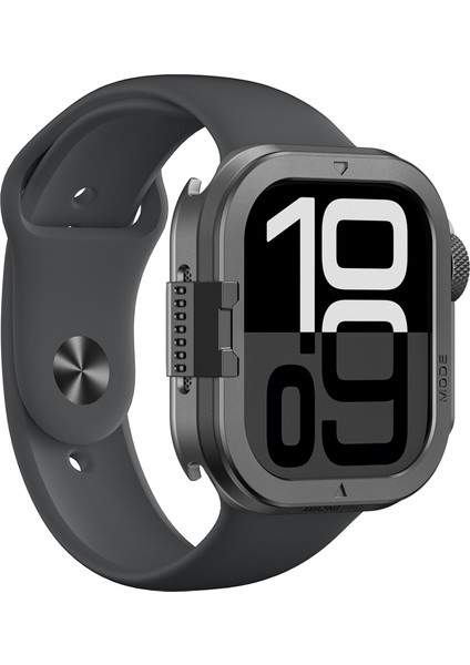 Watch 10 46MM Uyumlu Amazingthing Premium Armor Fit Fullguard Metal Kasa ve Ekran Koruyucu Siyah modelleri