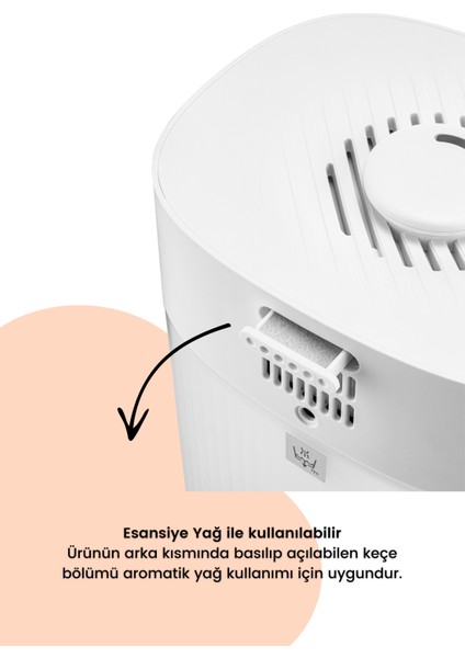Pufi 5lt Ultrasonik 7 Renkli Buhar Makinesi Hava Oda Ortam Nemlendirici Dokunmatik Panel Aromatik yağ hazneli