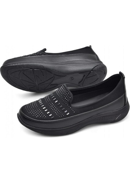 102 Streçli Taşlı Ortopedik Taban Günlük Kadın Ayakkabı Babet Casual Günlük Ayakkabı fırsatları