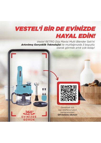 Düş Mavisi Çok Fonksiyonlu Çoklu Blender Seti, Şık ve Kullanışlı Tasarım fiyatları