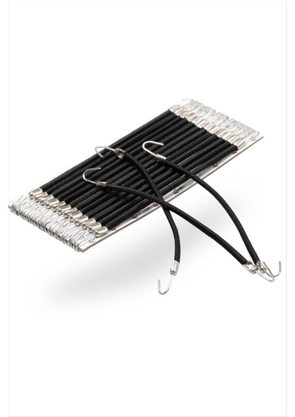 Siyah Lüks Kancalı Lastik Toka 24 Adet