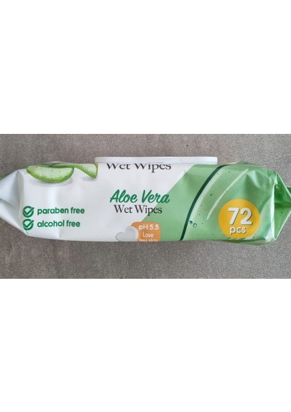 Aloe Vera Özlü 72 Yaprak 8'li Paket Islak Havlu