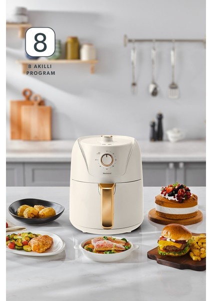8 Programlı Yağsız Fritöz 4,3 Litre, Sağlıklı ve Kolay Kullanım