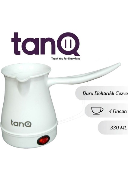 Elektrikli Plastik Cezve, Pratik ve Şık Türk Kahvesi Makinesi, Beyaz Renk