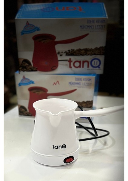 Elektrikli Plastik Cezve, Pratik ve Şık Türk Kahvesi Makinesi, Beyaz Renk