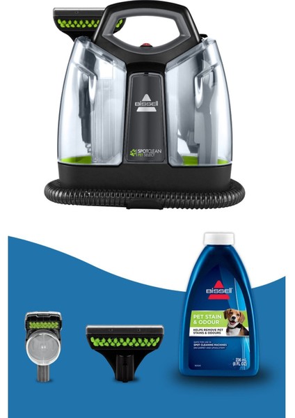 Evcil Hayvanlı Evlere Özel Halı ve Koltuk Temizleme Makinesi Siyah