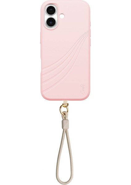 iPhone 17 Uyumlu Kılıf M-Safe Şarj Özellikli Soft Arka Yüzey Askı Ipli Coehl Serina Kapak Pembe