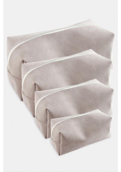 4 Adet El Tutmalı Makyaj Çantası - Kzm -