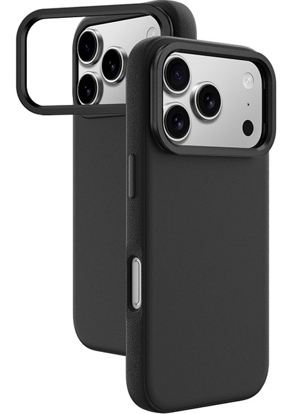 iPhone 17 Pro Max Kılıf M-Safe Şarj Özellikli Standlı Amazingthing Glamour Mag Serisi Pu Kapak Siyah