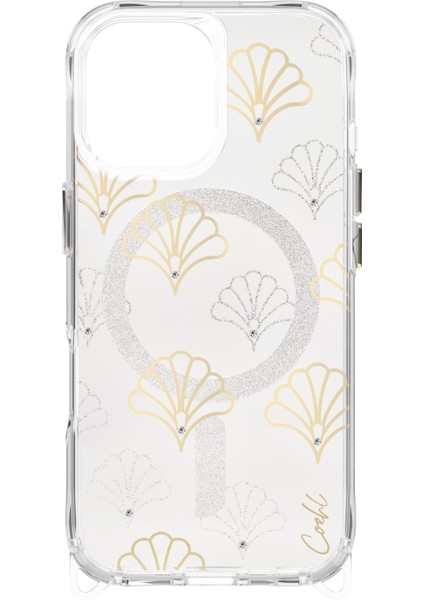 iPhone 17 Uyumlu Kılıf M-Safe Şarj Özellikli Şeffaf Desenli Arka Yüzey Coehl Maree Kapak Gümüş fiyatları