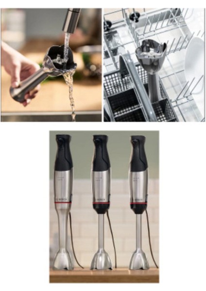 Güçlü 1200W Paslanmaz Çelik El Blenderi, Pratik ve Şık Gri Renk