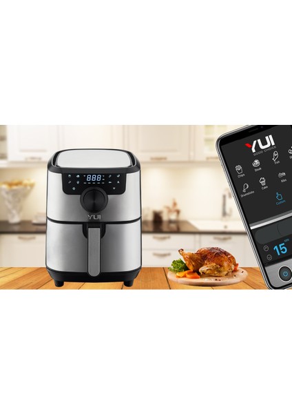 4.5l Dokunmatik Ekran Yağsız Fritöz 1500W Siyah, Türkiye Garantili modelleri