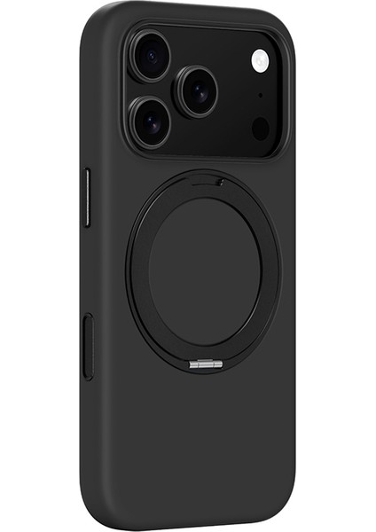 iPhone 17 Pro Uyumlu Amazingthing Cloudie Magspin 360 Derece Standlı M-Safe Kılıf Siyah modelleri
