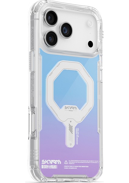 iPhone 17 Pro Max Uyumlu Kılıf Skinarma M-Safe Özellikli Iml Baskılı Holografik Myst Kapak Colorful modelleri