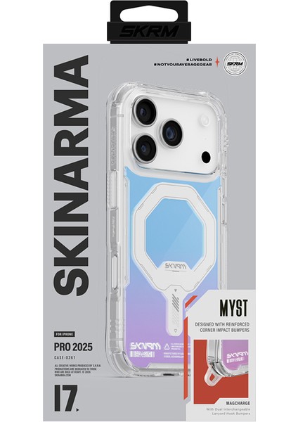 iPhone 17 Pro Max Uyumlu Kılıf Skinarma M-Safe Özellikli Iml Baskılı Holografik Myst Kapak Colorful indirimleri