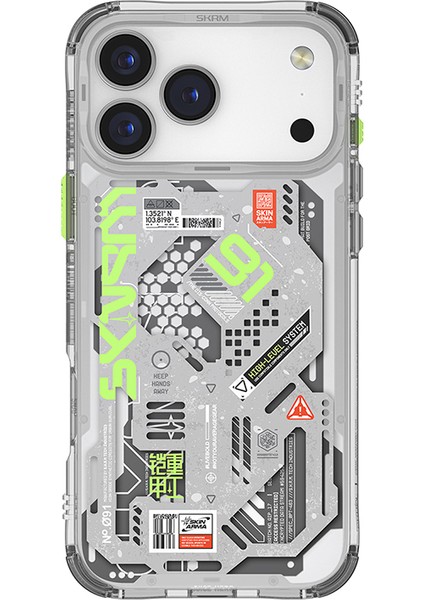 iPhone 17 Pro Max Uyumlu Kılıf Desenli Airbag Tasarımlı Skinarma Spectra Kapak Yeşil