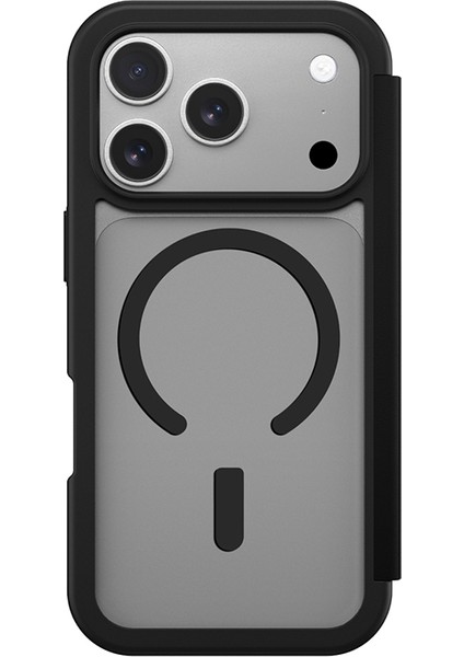 iPhone 17 Pro Uyumlu Pu Kartlıklı Kapaklı Amazingthing Glamour Foilo Serisi Kılıf Siyah fiyatları