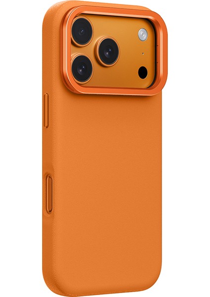 iPhone 17 Pro Max M-Safe Şarj Özellikli Standlı Amazingthing Glamour Mag Serisi Pu Kapak Turuncu fiyatları