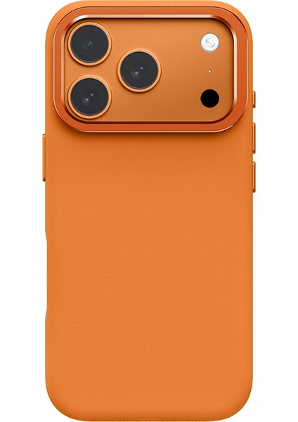 iPhone 17 Pro Max M-Safe Şarj Özellikli Standlı Amazingthing Glamour Mag Serisi Pu Kapak Turuncu modelleri