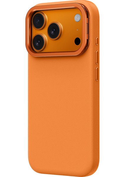 iPhone 17 Pro Max M-Safe Şarj Özellikli Standlı Amazingthing Glamour Mag Serisi Pu Kapak Turuncu fırsatları