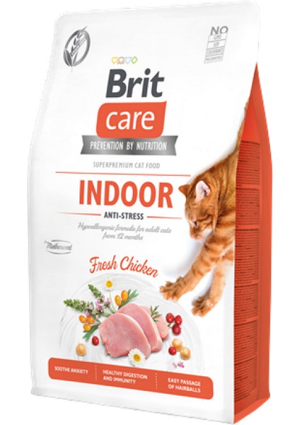 Wizard Brit Care 2 kg Ev Içinde Yaşayan Stresli Kediler Için, Tahılsız, Hipoalerjenik, Taze Tavuk Etli Kuru Mama