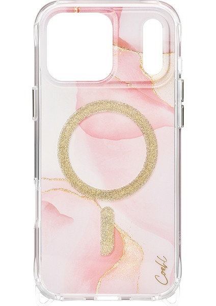 iPhone 17 Pro Max Uyumlu Kılıf M-Safe Şarj Özellikli Simli Magnetik Coehl Aeris Kapak Pembe fiyatları
