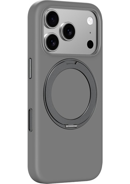 iPhone 17 Pro Uyumlu Amazingthing Cloudie Magspin 360 Derece Standlı M-Safe Kılıf Gri modelleri