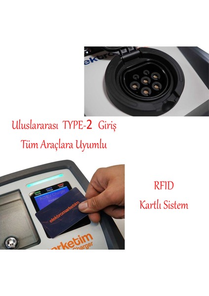 Elektrikli Wallbox Araç Şarj Istasyonu Emev 22 Kw 3 Faz Type-2 Soket Duvar Tip Mobil Uygulama Rfıd indirimleri