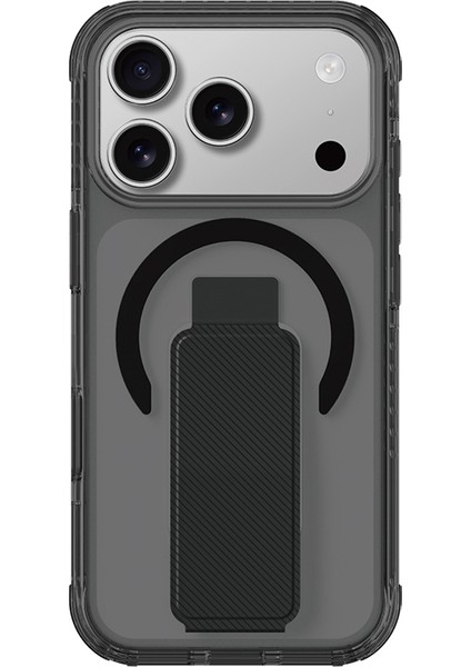 iPhone 17 Pro Max Uyumlu Kılıf M-Safe Şarj Özellikli Standlı Amazingthing Titan Pro Plus Kapak Siyah