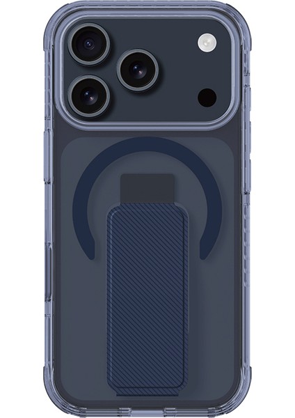 iPhone 17 Pro Max Uyumlu Kılıf M-Safe Şarj Özellikli Standlı Amazingthing Titan Pro Plus Kapak Mavi