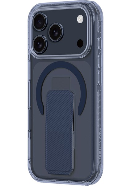 iPhone 17 Pro Max Uyumlu Kılıf M-Safe Şarj Özellikli Standlı Amazingthing Titan Pro Plus Kapak Mavi modelleri
