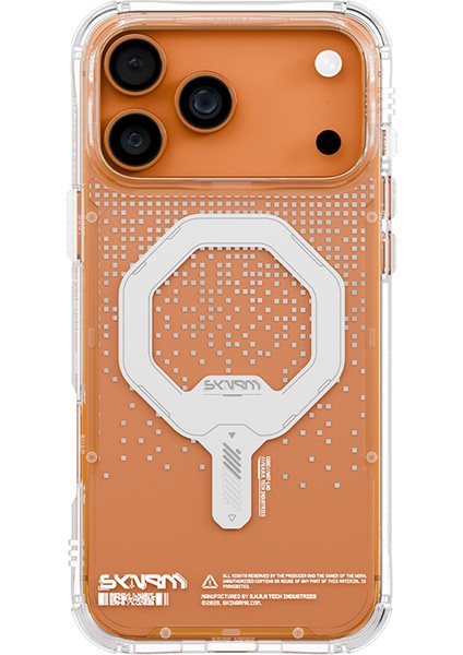 iPhone 17 Pro Max Uyumlu Kılıf Skinarma M-Safe Özellikli Iml Baskılı Holografik Myst Kapak Şeffaf