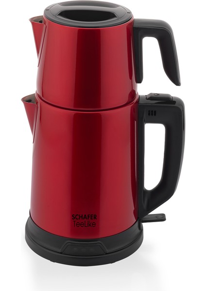 Paslanmaz Çelik Çay Makinesi, Kırmızı, Pratik ve Şık Tasarım