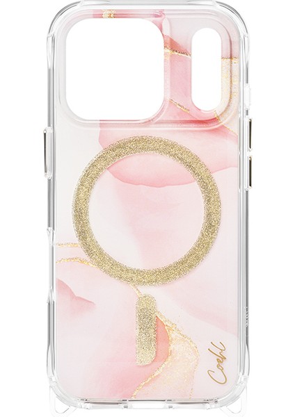 iPhone 17 Pro Uyumlu Kılıf M-Safe Şarj Özellikli Simli Magnetik Coehl Aeris Kapak Pembe fiyatları