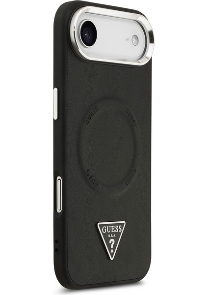 iPhone 17 Air Kılıf Guess Lisanslı M-Safeli Pu Deri Metal Kamera Çerçeveli Üçgen Logolu Siyah fırsatları