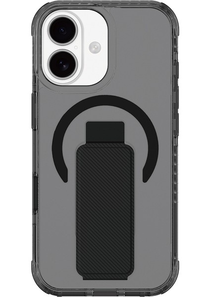 iPhone 17 Uyumlu Kılıf M-Safe Şarj Özellikli Standlı Amazingthing Titan Pro Plus Kapak Siyah